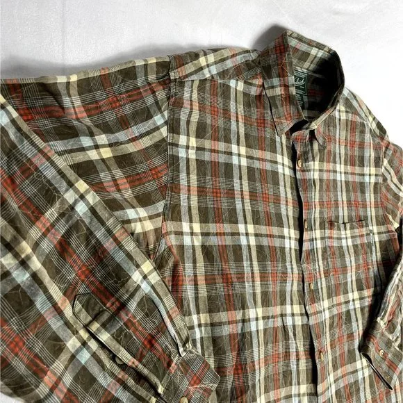 Lot of 5 Plaid Shirts Men's L/XL Plaid Button Down Shirts Woolrich J. Crew EUC - Picture 10 of 13